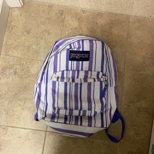 Jansport Backpack Purple and White Stripe
